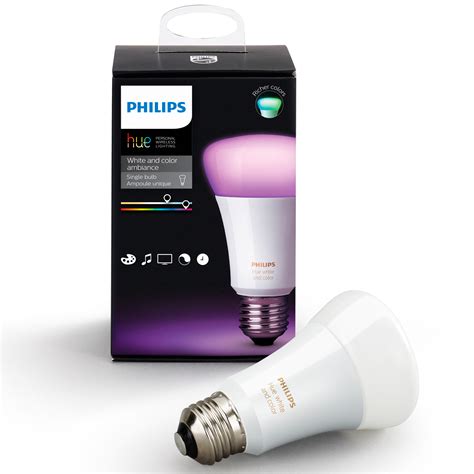 Philips Hue White and Color Ambiance Single A19 Bulb - 3rd Generation ...