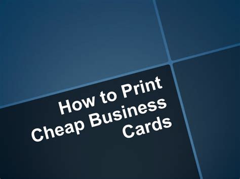 Looking for free business cards? How to Print Cheap Business Cards