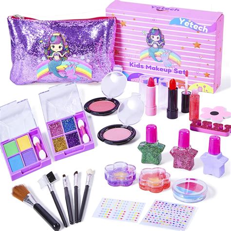 Yetech Kids Washable Makeup Set 23pcs Safety Tested Real Cosmetics Kit