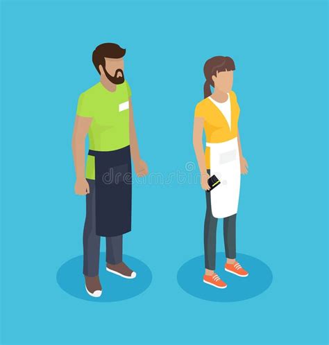 Waitress And Waiter People Vector Illustration Stock Vector