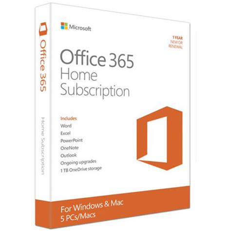 Microsoft Office 365 Home Kit 5 Pc Or Mac Licenses 1 Year