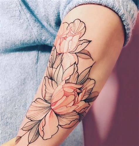 Soft Color Flower Arm Tattoo Tattoo