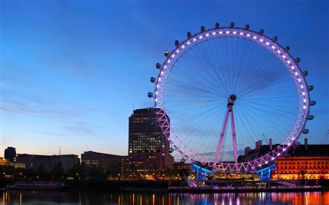 London Eye London Ferris Wheel Reflection London Eye River Thames