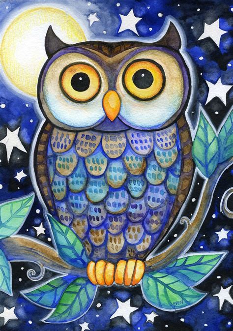 Pin By Theresa Getz On Owls Owls Drawing Whimsical Owl Owl Painting