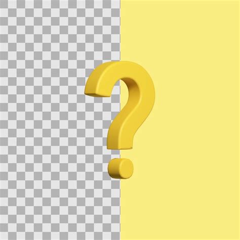Premium Psd 3d Realistic Yellow Question Mark Illustration