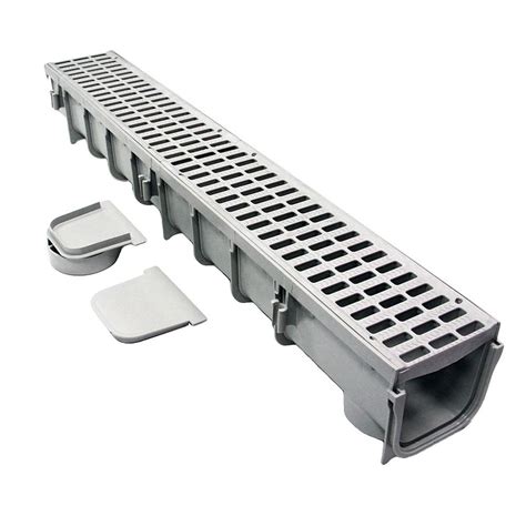Nds Pro Series 5 In X 40 In Channel Drain And Grate Kit With End