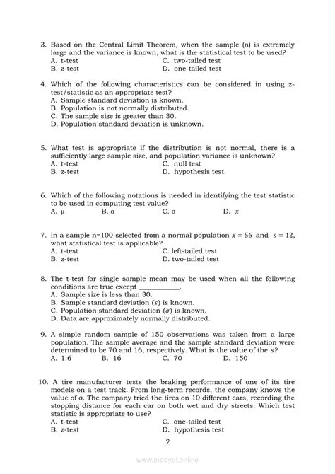 Statistics And Probability Module 4 Identifying Appropriate Test