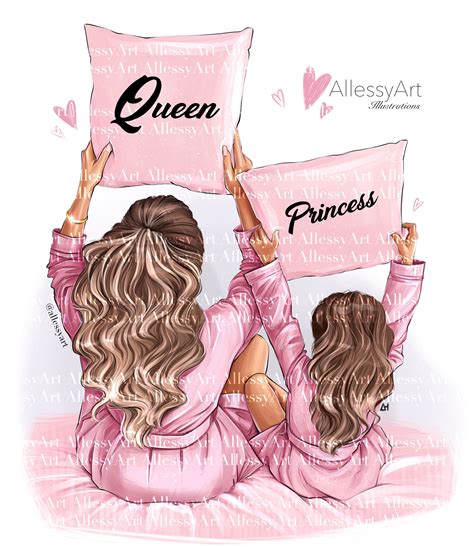 Instant Download Queen Princess Illustration Clipart Mother Etsy