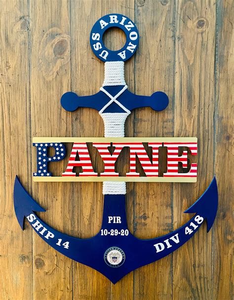 Flag Anchor/Personalized Navy Anchor/Hotel Door Hanger/Anchor | Etsy