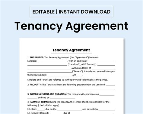 Tenancy Agreement Template PDF Form Word Document And Etsy New Zealand
