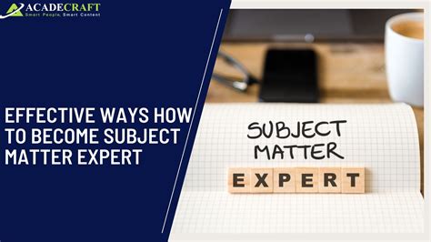 things to know to become subject matter expert