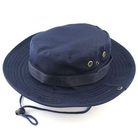 Navy Blue Summer Bucket Boonie Hat Sun Caps Hats For Men Fishing Hat