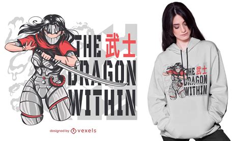 Cyborg Ninja Anime Girl T Shirt Design Vector Download