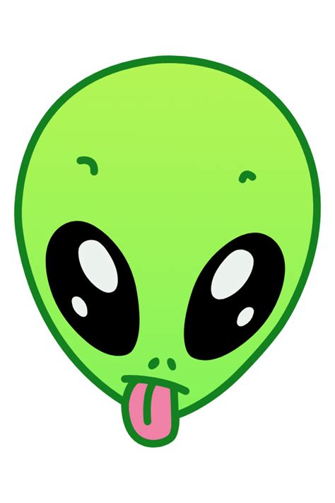 Alien Showing His Tongue Sticker Alien Drawings Cute Stickers Cute Drawings