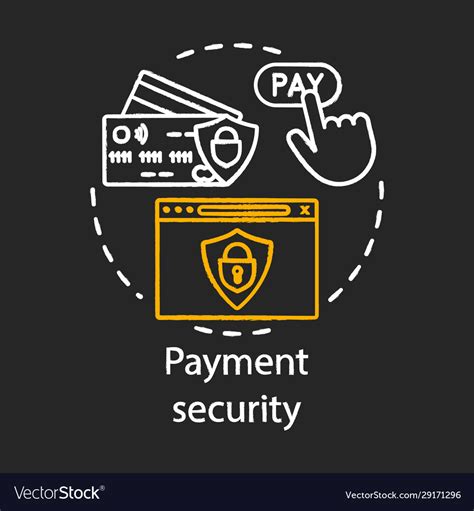 Payment Security Concept Chalk Icon E Payment Vector Image