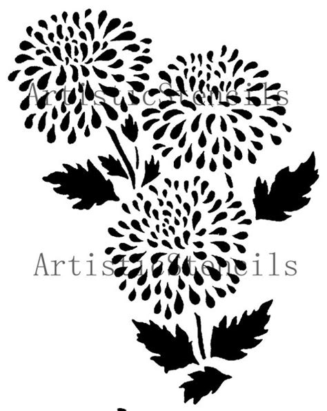 Chrysanthemum Flower Stencil By Artisticstencils On Etsy
