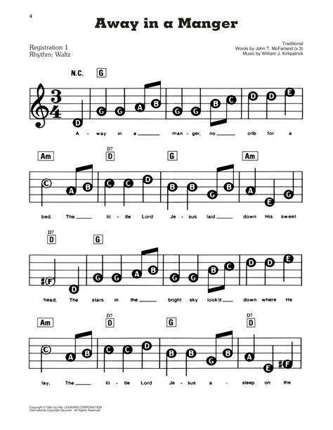 Away In A Manger Sheet Music Traditional E Z Play Today