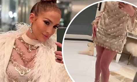 Jennifer Lopez Flaunts Her Long Legs In Stunning Sheer Mini Dress For A