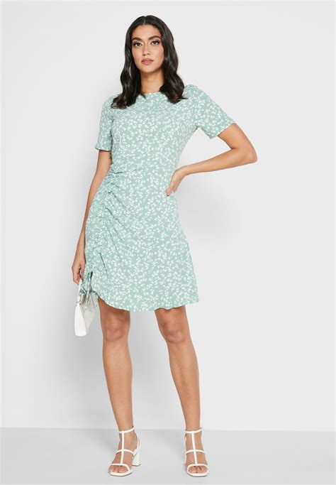 Buy Missguided Tall Prints Ruched Side Tea Dress For Women In Mena