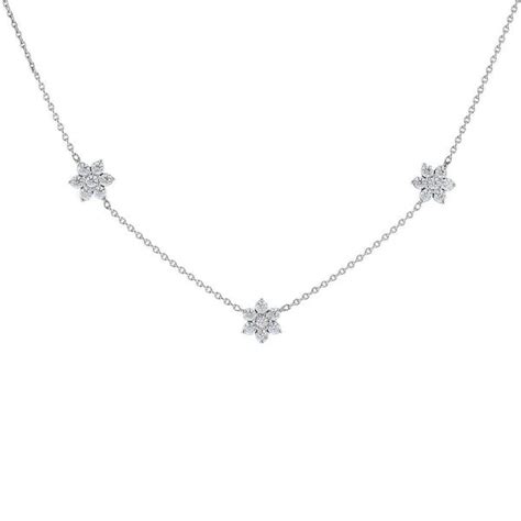 Diamond Cluster Flower Station Necklace Fox Fine Jewelry