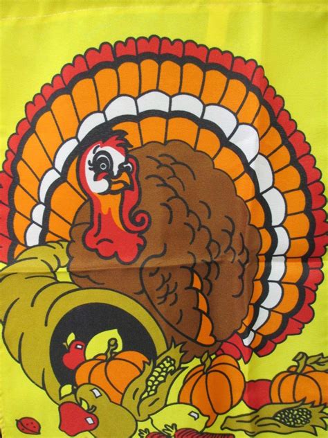 Turkey Cornucopia Thanksgiving Garden Flag
