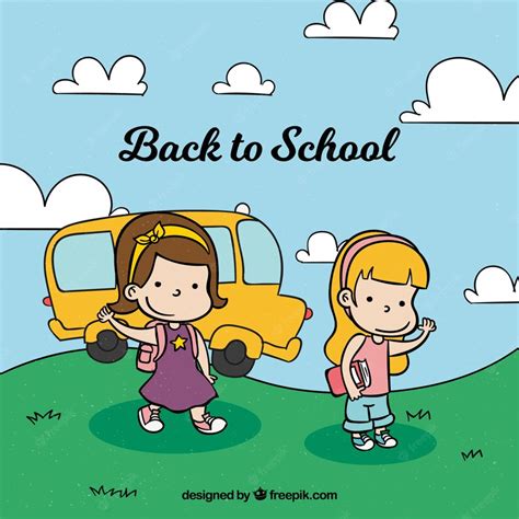 Free Vector Hand Drawn Children Ready To Go Back To School