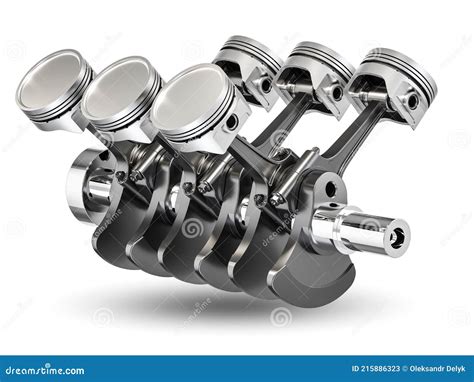 V6 Engine Crankshaft And Pistons Stock Illustration Illustration Of