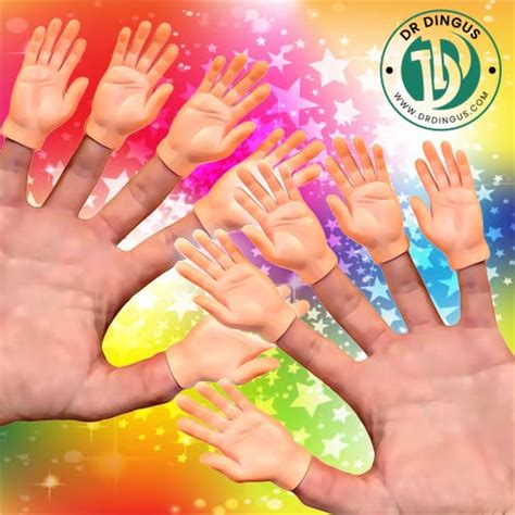 Dr Dingus 10 Finger Hands Premium Rubber Little Tiny Finger Hands