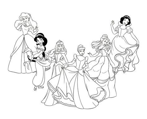 Dibujos De Princesas Disney Para Colorear E Imprimir Gratis E