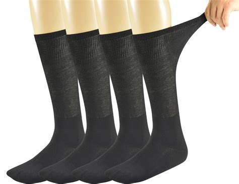 Yomandamor Mens Bamboo Diabetic Over The Calf Socks Pack Size Diabetics Den