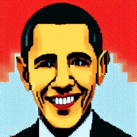 Portrait Of Barack Obama Pixel Art Colorful Stable Diffusion Openart