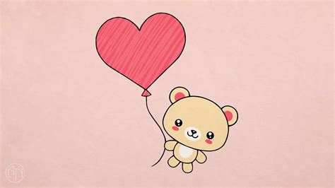 Draw this sweet cartoon bear for someone you love today! How To Draw Valentine's Day Present — Teddy Bear With ...