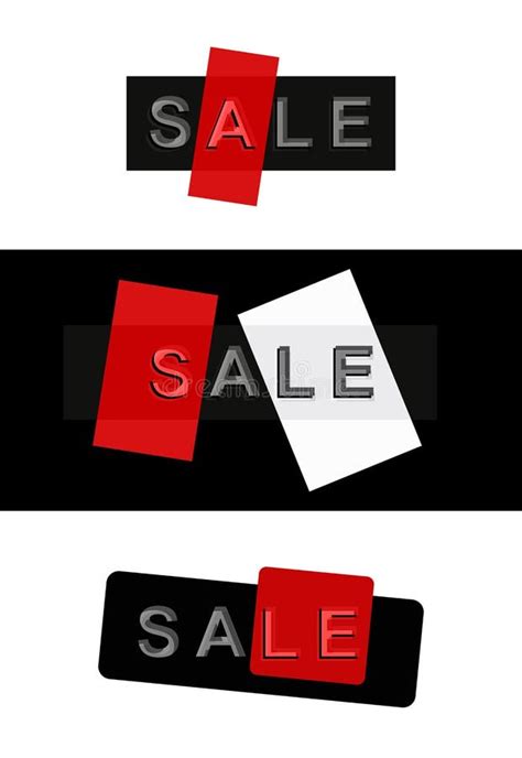 Sale Lbanner Set Vector Illustration Special Offer Promotion Sale Text