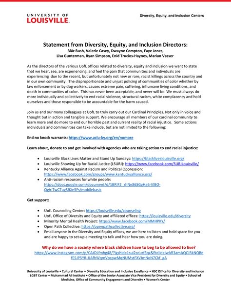 statement from diversity equity and inclusion directors — the lgbt center at university of