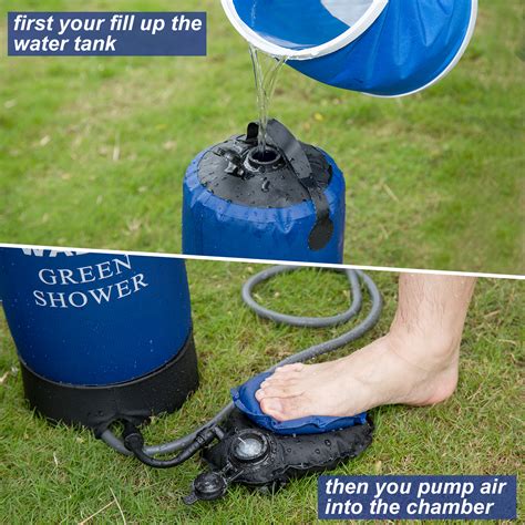 11l Portable Inflatable Shower Pressure Water Bag Folding Barrel