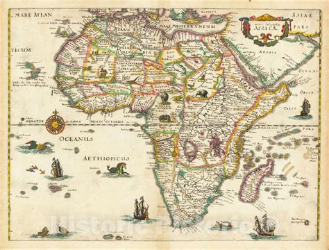 Nova Descriptio Africae C1638 Matthaus Merian World Map Africa