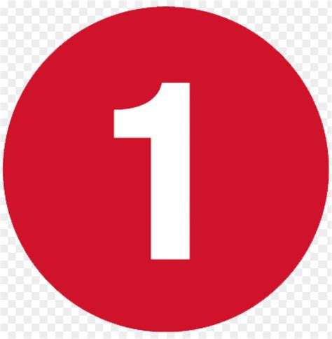 White Number 1 In Red Circle Png Image With Transparent Background Toppng