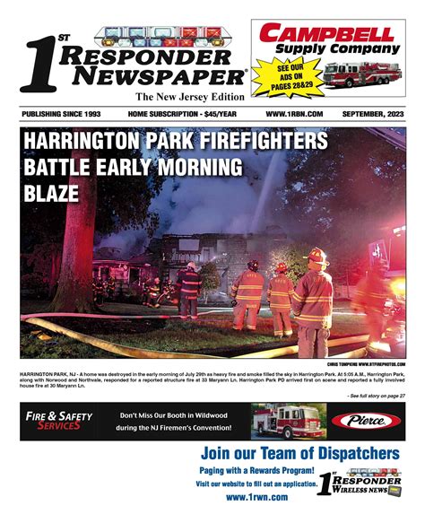 1st Responder News Nj September Edition By Belsito Communications Inc