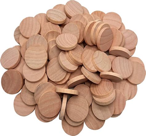 1 Inch Natural Wood Slices Unfinished Round Wood Coins For