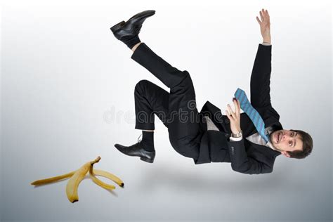 Man Slipping On Banana Peel Stock Image Image Of Male Light 16177709