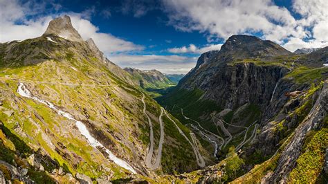Fonds Decran 1920x1080 Norvège Montagnes Routes Trollstigen Nuage