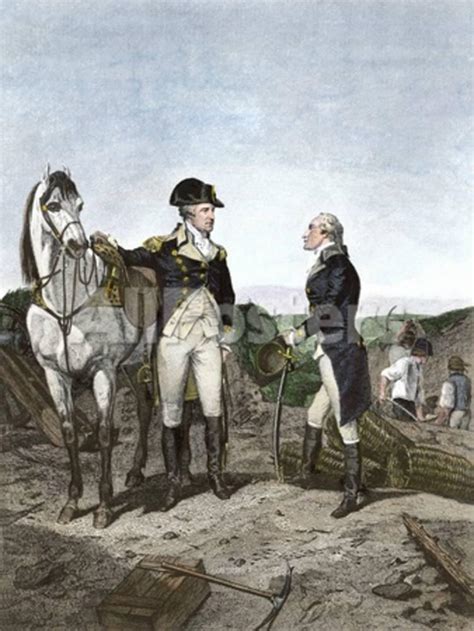 First Meeting Of George Washington And Alexander Hamilton Wearing Continental Army Uniforms
