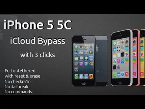 iPhone 5 5C iCloud Bypass with 3clicks - YouTube