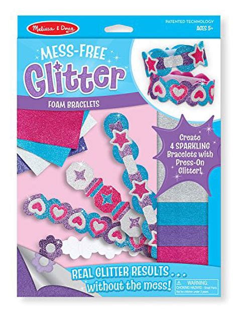 Melissa And Doug Mess Free Glitter Foam Bracelets Craft Kit Makes 4