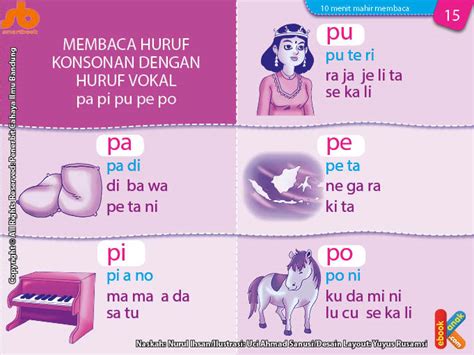 Huraian huruf konsonankonsonan ialah bunyi selain dari bunyi vokal. Membaca Huruf Konsonan dengan Huruf Vokal: pa, pi, pu, pe ...