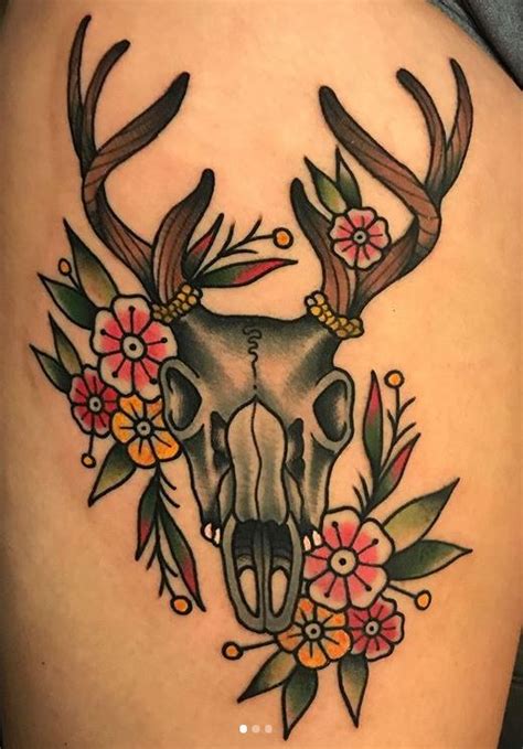 Deer Skull Tattoos Ideas Designs And Meaning Tattoo Me Now