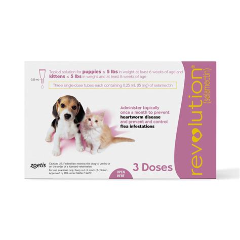Revolution Topical Solution for Puppies and Kittens up to 5lbs, 3 Month