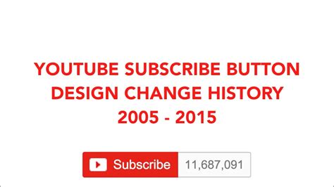 Youtube Subscribe Button Design Change History 2005 2015