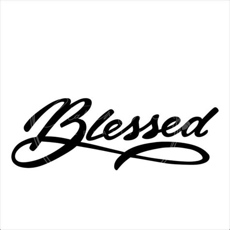 Wide Hand Created Blessed Script Typography Svg Digital File Etsy