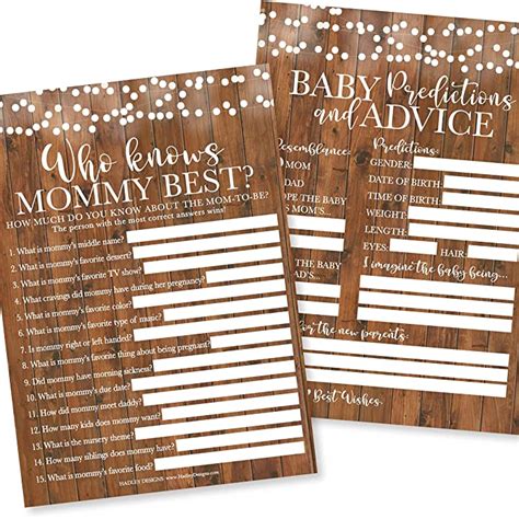 Buy Rustic Baby Shower Games Gender Neutral Games Double Sided